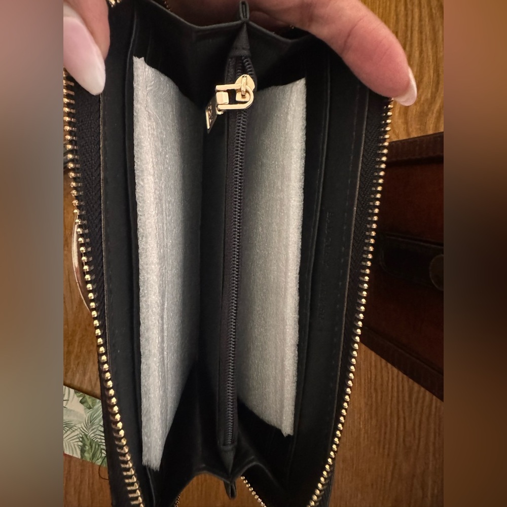 Badgley Mischka Black Wallet with Gold Accents - Picture 3 of 5